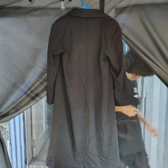 Black Overcoat with Red Lining - Picture 3 of 4